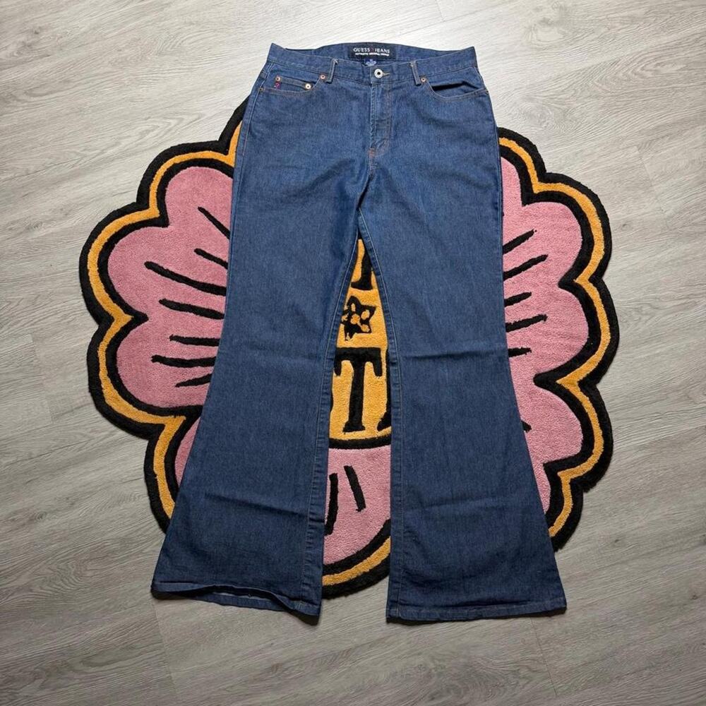 Vintage Y2K Guess USA Bootcut Flare Denim Jeans Size 30 Blue
